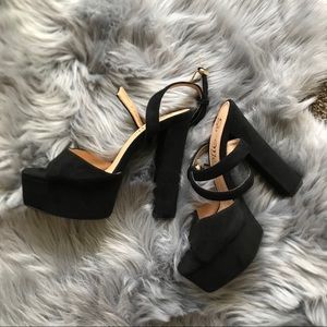 Fashion Nova Black Platform High Heel Sandals